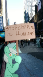 Size: 270x482 | Tagged: safe, artist:fizzy-dog, lyra heartstrings, human, pony, earth, irl, new york, new york city, photo, ponies in real life, sign, united states