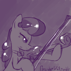 Size: 750x750 | Tagged: safe, artist:greenbit5721, symphony, 30 minute art challenge, bow (instrument), symphonia, violin, violin bow