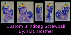 Size: 900x450 | Tagged: safe, artist:gryphyn-bloodheart, derpibooru import, screwball, pony, custom, hat, irl, photo, propeller hat, toy