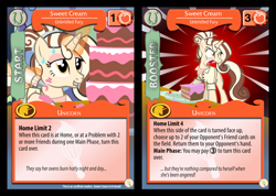 Size: 1696x1210 | Tagged: safe, artist:flash equestria photography, oc, oc only, oc:sweet cream, card, ccg, enterplay, fake, merchandise, mlp trading card game