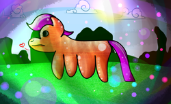 Size: 1280x784 | Tagged: safe, artist:extradan, derpibooru import, scootaloo, pegasus, female, filly, orange coat, purple mane, solo