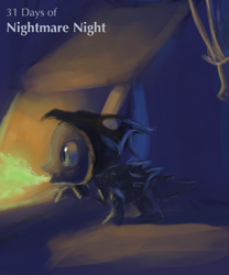 Size: 510x613 | Tagged: safe, artist:raikoh, derpibooru import, spike, dragon, 31 days of nightmare night, costume, fire, fire breath, halloween, nightmare night, solo