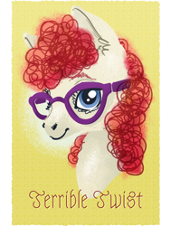 Size: 800x1059 | Tagged: safe, derpibooru import, twist, pony, glasses, mane, telling lies