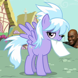 Size: 510x510 | Tagged: safe, derpibooru import, cloudchaser, ainsley harriott, cloudchaser's note meme, exploitable meme, mouth hold, note