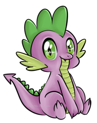 Size: 774x980 | Tagged: dead source, safe, artist:lucyhikarikitsune, derpibooru import, spike, dragon, male, raised tail, simple background, sitting, smiling, solo, tail, transparent background