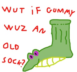 Size: 800x750 | Tagged: safe, derpibooru import, gummy, clothes, exploitable meme, meme, socks, wut if gummy wuz a meme