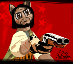 Size: 900x797 | Tagged: safe, artist:ivaneit0r, anthro, john marston, ponified, red dead redemption