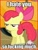 Size: 250x333 | Tagged: safe, apple bloom, earth pony, apple bloom's bow, female, filly, hair bow, hate, red mane, vulgar, yellow coat