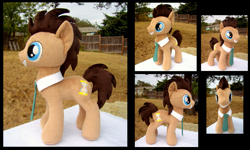 Size: 1767x1059 | Tagged: safe, artist:fireflytwinkletoes, derpibooru import, doctor whooves, collar, irl, necktie, photo, plushie, solo