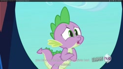 Size: 1920x1080 | Tagged: safe, derpibooru import, screencap, spike, dragon, the crystal empire, youtube caption