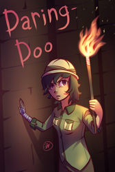 Size: 969x1438 | Tagged: safe, artist:7nights, daring do, dark, fire, humanized, torch