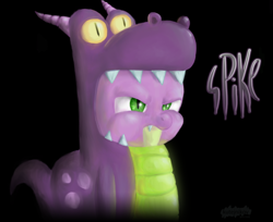 Size: 600x490 | Tagged: safe, artist:kutejnikov, derpibooru import, spike, dragon, male, nightmare night, solo