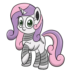 Size: 800x800 | Tagged: safe, artist:scramjet747, sweetie belle, sweetie bot, pony, robot, unicorn, cutie mark, female, future sweetie bot, hooves, horn, looking at you, mare, older, raised hoof, request, simple background, solo, white background