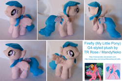 Size: 2400x1592 | Tagged: safe, artist:mandyneko, firefly, pony, g1, g1 to g4, generation leap, irl, photo, plushie, solo, tail bow