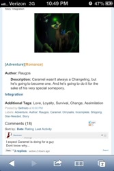Size: 640x960 | Tagged: safe, caramel, changeling, equestria daily, fanfic, text