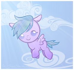 Size: 788x747 | Tagged: safe, artist:catwhitney, derpibooru import, oc, oc only, oc:sleepy skies, foal, solo