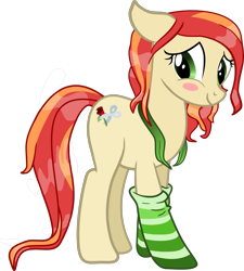 Size: 2545x2833 | Tagged: safe, artist:galswingirl, derpibooru import, oc, oc only, clothes, fern, socks, solo, striped socks