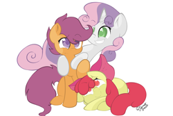 Size: 5000x3344 | Tagged: safe, artist:llamaswithkatanas, apple bloom, scootaloo, sweetie belle, cutie mark crusaders