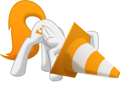 Size: 1104x779 | Tagged: safe, artist:parallaxmlp, derpibooru import, oc, oc only, icon, ponified, simple background, solo, traffic cone, transparent background, vector, vlc