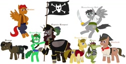 Size: 1253x638 | Tagged: safe, artist:blackrobtheruthless, oc, oc only, amputee, ice age, peg leg, pirate, prosthetic leg, prosthetic limb, prosthetics