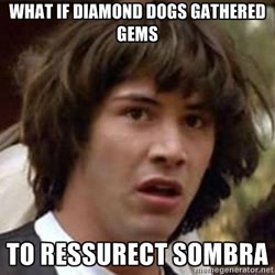 Size: 400x400 | Tagged: safe, derpibooru import, diamond dog, the crystal empire, conspiracy keanu, exploitable meme, image macro, meme, photo