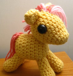 Size: 2146x2257 | Tagged: safe, artist:acrylicsheep, candy mane, amigurumi, crochet, irl, photo, plushie, solo