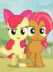 Size: 208x280 | Tagged: safe, screencap, apple bloom, babs seed, earth pony, pony, apple family reunion, female, filly