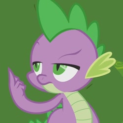 Size: 720x720 | Tagged: safe, edit, edited screencap, screencap, spike, dragon, hurricane fluttershy, male, middle finger, solo, unamused, vulgar