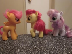 Size: 800x600 | Tagged: safe, apple bloom, scootaloo, sweetie belle, brushable, irl, photo, styled, styled hair, toy