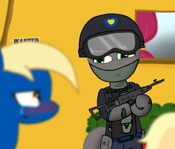 Size: 3124x2665 | Tagged: safe, artist:ajmstudios, oc, oc only, gun, police, ponyville police, swat, unnamed oc