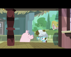 Size: 1280x1024 | Tagged: safe, screencap, diamond tiara, silver spoon, pig, one bad apple, glasses