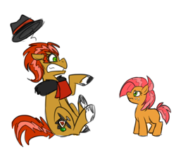 Size: 710x603 | Tagged: safe, artist:jitterbugjive, derpibooru import, babs seed, oc, one bad apple, hat, jitterbug jive