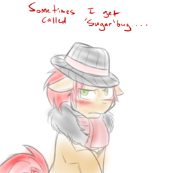 Size: 500x500 | Tagged: safe, artist:jitterbugjive, derpibooru import, oc, oc only, fedora, hat, jitterbug jive, trilby