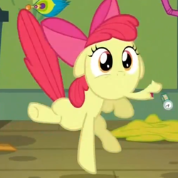 Size: 628x628 | Tagged: safe, screencap, apple bloom, one bad apple, animation error, solo, wat