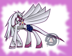 Size: 1600x1239 | Tagged: safe, artist:erinkarsath, derpibooru import, palkia, pokémon, ponified