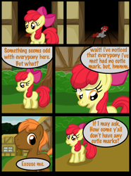 Size: 760x1020 | Tagged: safe, artist:template93, derpibooru import, apple bloom, oc, oc:gladstone, oc:mitta, comic, story of the blanks, sunny town