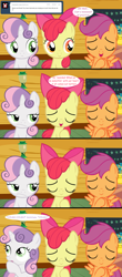 Size: 1280x2913 | Tagged: safe, apple bloom, scootaloo, sweetie belle, ask, ask the crusaders, cutie mark crusaders, tumblr