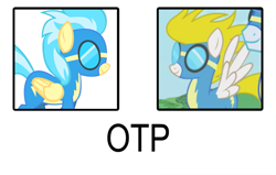 Size: 699x444 | Tagged: safe, misty fly, surprise, pegasus, pony, background pony, crack shipping, exploitable meme, female, lesbian, mare, meme, mistyprise, otp, shipping, wonderbolts, wonderbolts uniform