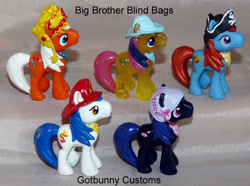 Size: 662x492 | Tagged: safe, artist:gotbunny, barnacle, quarterback, tex, wigwam, pony, g1, big brother, chief, custom, g1 to g4, generation leap, irl, photo, toy