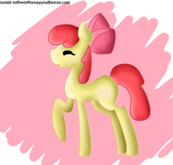 Size: 544x520 | Tagged: safe, artist:toffeetoffeesayyoullbetrue, apple bloom, earth pony, 30 minute art challenge, apple bloom's bow, female, filly, hair bow, red mane, yellow coat