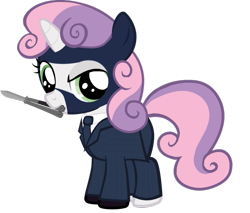 Size: 969x825 | Tagged: safe, sweetie belle, cosplay, crossover, simple background, solo, spy, sweetie spy, team fortress 2, transparent background, vector