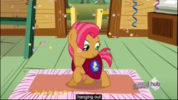 Size: 1920x1080 | Tagged: safe, screencap, babs seed, earth pony, pony, one bad apple, female, filly, youtube caption