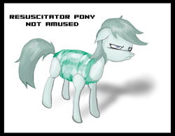 Size: 2159x1688 | Tagged: safe, artist:great-5, pony, ambu bag, female, joke, mare, resuscitator, unamused, wtf