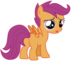 Size: 5000x4324 | Tagged: safe, artist:rainbowderp98, scootaloo, .ai available, .svg available, absurd resolution, plot, sad, simple background, solo, transparent background, vector