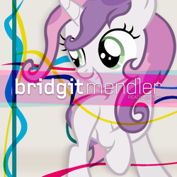 Size: 800x800 | Tagged: safe, artist:adrianimpalamata, sweetie belle, album cover, alternate hairstyle, bridget mendler, music