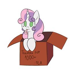 Size: 1024x1024 | Tagged: safe, artist:tails-doll-lover, sweetie belle, candy cane, cardboard box, teenage crusaders answers, teenager, tumblr