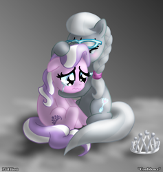 Size: 2018x2128 | Tagged: safe, artist:sephiroth7734, diamond tiara, silver spoon, earth pony, pony, comforting, cute, diamondbetes, glasses