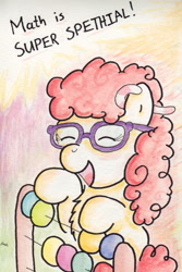 Size: 739x1107 | Tagged: safe, artist:slightlyshade, twist, abacus, glasses, math, solo, traditional art