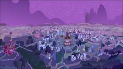 Size: 10000x5650 | Tagged: safe, artist:foxy-noxy, absurd resolution, night, ponyville, vector