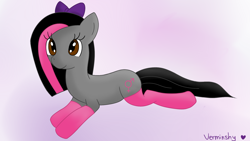 Size: 1920x1080 | Tagged: safe, artist:verminshy, oc, oc only, oc:crossie, earth pony, pony, crossdressing, cute, gradient background, looking up, male, prone, smiling, socks, solo, stallion, trap